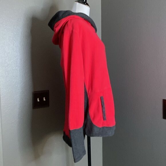 Xersion Sweater pink Gray Fleece Hoodie Fleece Pullover Sweatshirt - Picture 4 of 10